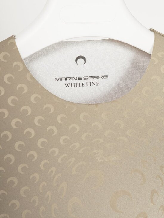 Marine Serre White Line FW20 Taupe Reflective Moon-Print Top - Picture 6 of 8
